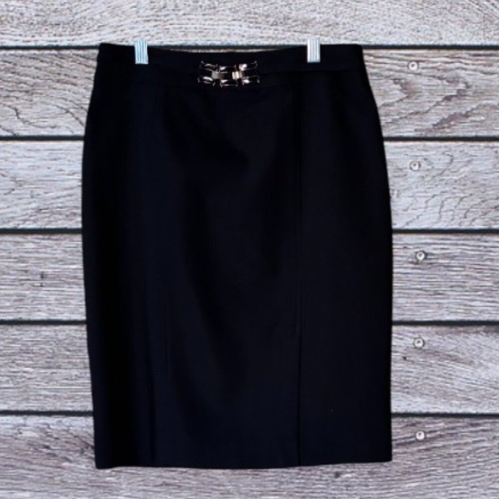 Cache Black Pencil Skirt Knee-Length